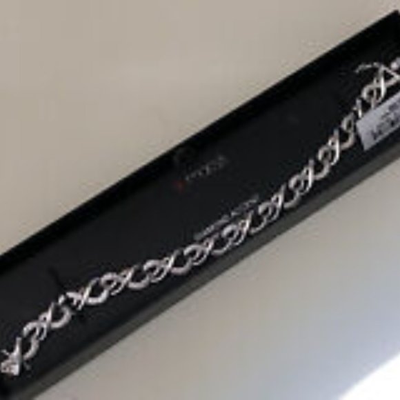 Macy's Diamond Accent Textured Infinity Link Bracelet in Fine Silver-Plated - Picture 3 of 4